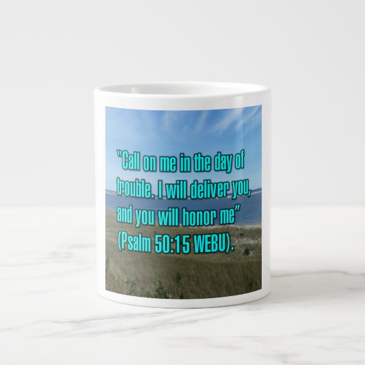 Psalm 50:15 WEBU Mug ジャンボコーヒーマグカップ (正面)
