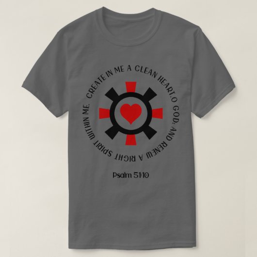 Psalm 5110クリーンなハート tシャツ (デザイン正面)