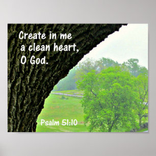 Psalm 51:10きれいなハートを作成する ポスター