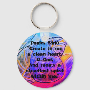 Psalm 51:10 – 聖書聖なる書物、 経典 – 更新 キーホルダー