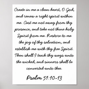 Psalm 51:10-13 ポスター
