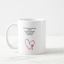Psalm 51:10 Christian Bible Verse Mug | Faith Gift コーヒーマグカップ