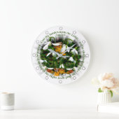 Psalm 55かわいらし:22の雪だるま ラージ壁時計 (ホーム)