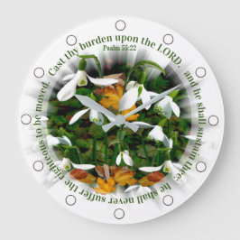 Psalm 55かわいらし:22の雪だるま ラージ壁時計