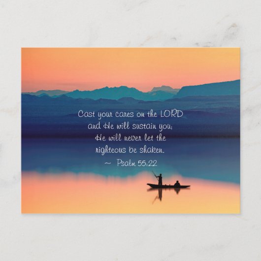 Psalm 55:22主気にに投影 ポストカード (正面)