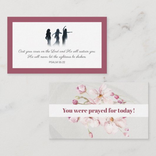 Psalm 55:22 You were prayed for Scripture Card 名刺 (正面/裏面)