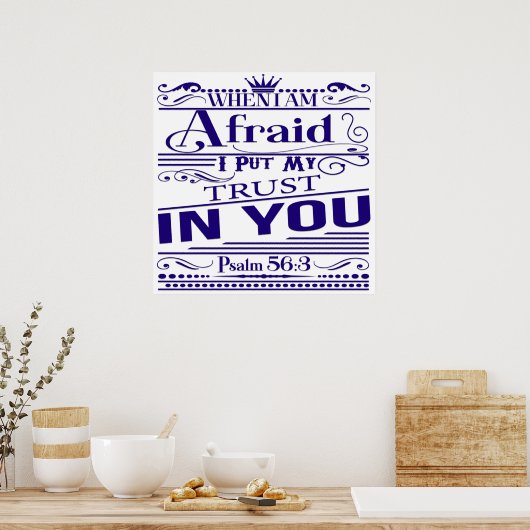 Psalm 56:3 Bible Verse Poster ポスター (キッチン)