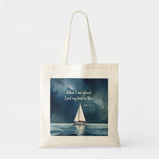 Psalm 56:3 When I am afraid trust in You, faith  トートバッグ (正面)