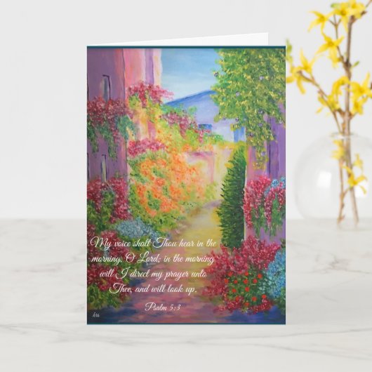 Psalm 5:3カード カード (黄色い花)