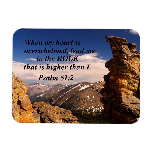 Psalm 61:2ハートが多いときは、私を連れて マグネット (横)