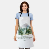 Psalm 61:2 Lead me to the Rock Scripture Mountain エプロン (着用した状態)