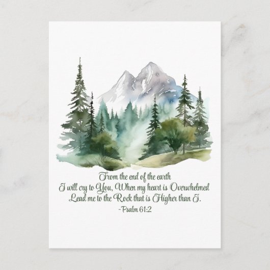Psalm 61:2 Lead me to the Rock Scripture Mountain ポストカード (正面)
