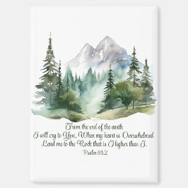 Psalm 61:2 Lead me to the Rock Scripture Mountain マグネット