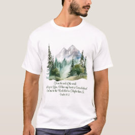 Psalm 61:2 Lead me to the Rock Scripture Mountain Tシャツ