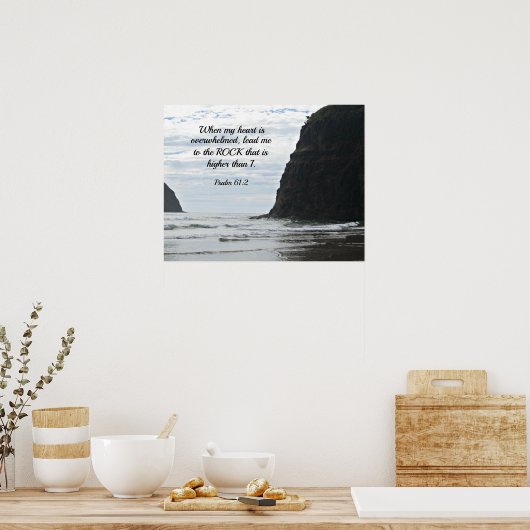 Psalm 61:2 When my heart is overwhelmed... ポスター (キッチン)