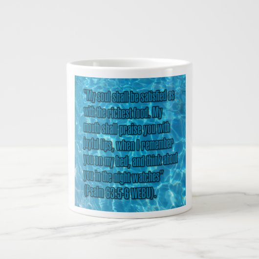 Psalm 63:5-6 WEBU Mug ジャンボコーヒーマグカップ (正面)