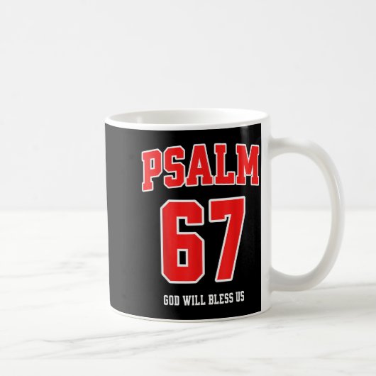 Psalm 67 God Will Bless Us Varsity Number 67 コーヒーマグカップ (右)