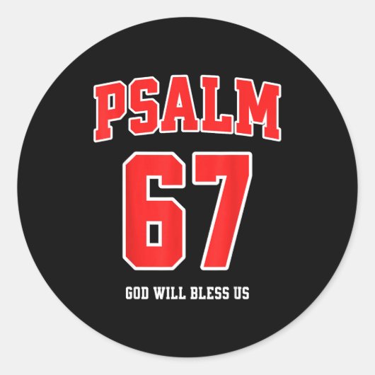 Psalm 67 God Will Bless Us Varsity Number 67 ラウンドシール (正面)