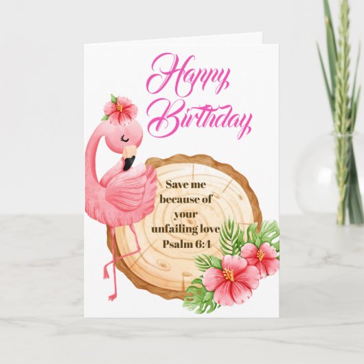 Psalm 6:4 Christian Birthday Greetings カード (正面)