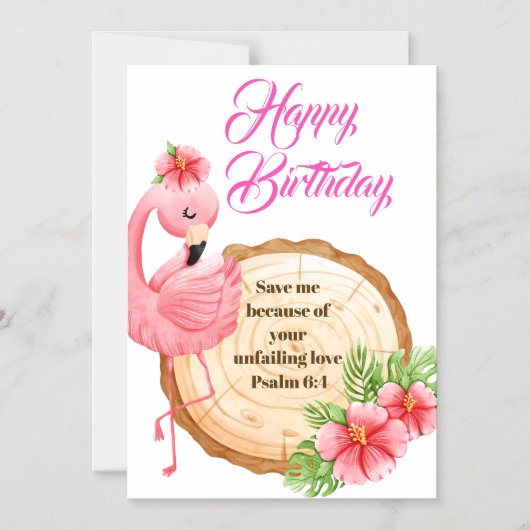Psalm 6:4 Christian Birthday Greetings マグネット招待状 (正面)