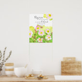 Psalm 86 Scripture Bible Verse Pink Flowers ポスター (キッチン)