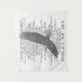 Psalm 91アートブラックアンドホワイトイーグルタペストリー タペストリー (正面)