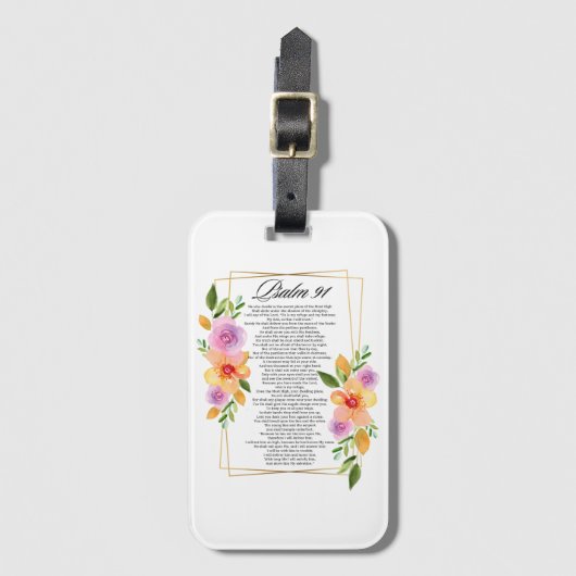 Psalm 91ジオメトリックフレームフローラ ラゲッジタグ (正面縦)
