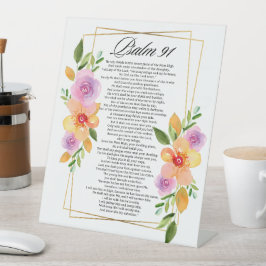 Psalm 91フローラ幾何図枠 台座サイン