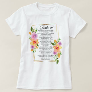 Psalm 91フローラ幾何図枠 tシャツ
