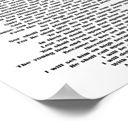 Psalm 91壁の装飾のためのあなたの家族のポスタープリント ポスター (角)