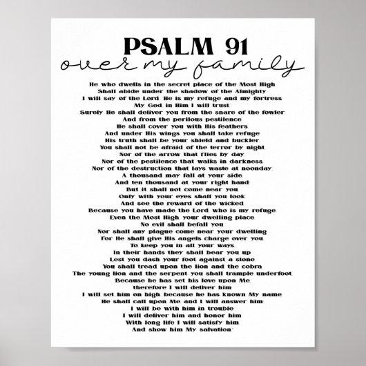 Psalm 91壁の装飾のためのあなたの家族のポスタープリント ポスター (正面)