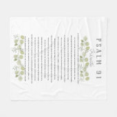 Psalm 91水彩葉のカスタム フリースブランケット (正面(横))