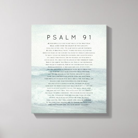 Psalm 91沿岸ビーチ波キャンバス印刷 キャンバスプリント (正面)