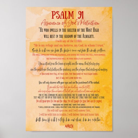 PSALM 91祈りの言葉 ポスター (正面)