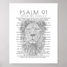Psalm 91私の家族のライオンの主クリスチャン ポスター