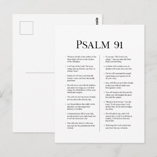 Psalm 91  ポストカード (正面/裏面)