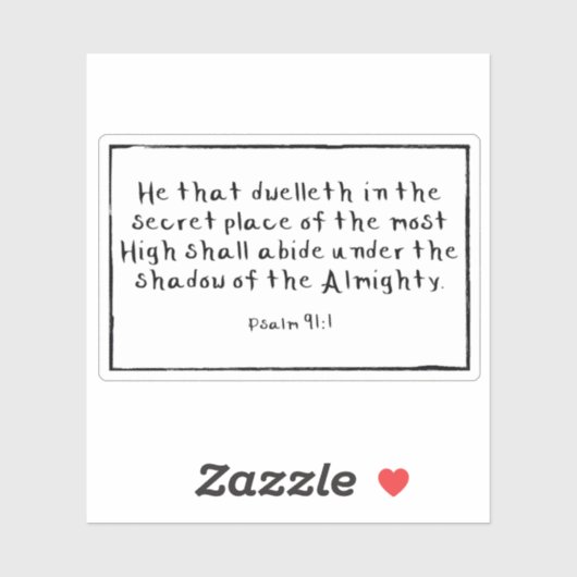 Psalm 91:1長方形のカスタムカットビニールのシール シール (シート)