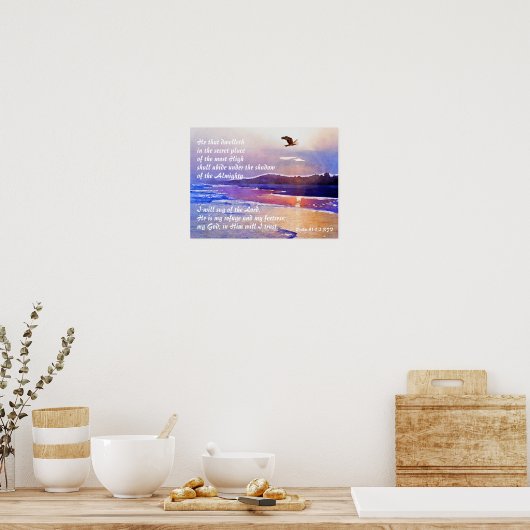 Psalm 91:1-2 He that dwelleth in the secret place ポスター (キッチン)