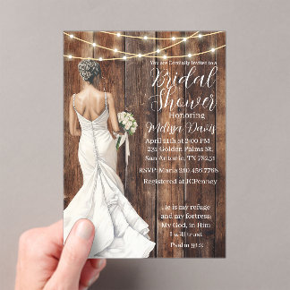 Psalm 91:2 Bridal Shower Invitation アクリル招待状