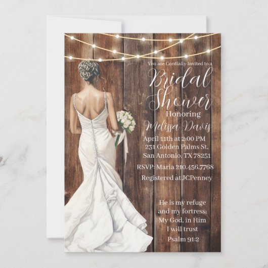 Psalm 91:2 Bridal Shower Invitation 招待状 (正面)