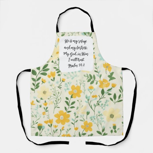 Psalm 91:2 Christian Apron エプロン (正面)