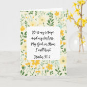 Psalm 91:2 Christian greeting Card カード (黄色い花)
