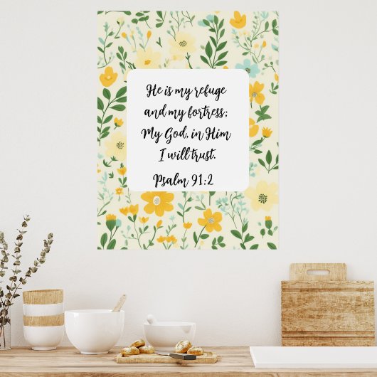 Psalm 91:2 Christian Poster ポスター (キッチン)