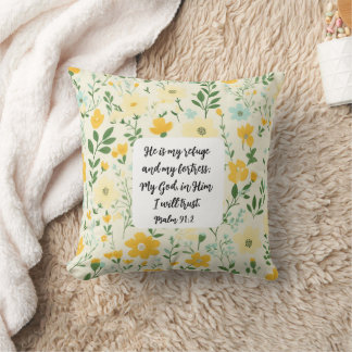 Psalm 91:2 Christian Throw Pillow クッション