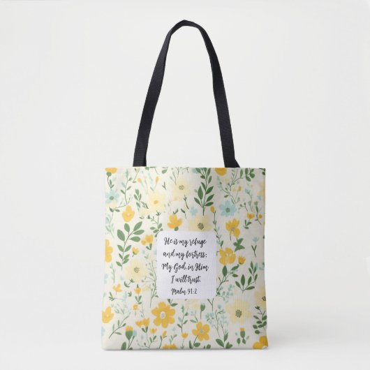 Psalm 91:2 Christian Tote Bag トートバッグ (正面)