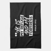 Psalm 91:2 – My Refuge and My Fortress Christian キッチンタオル (縦)