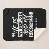 Psalm 91:2 – My Refuge and My Fortress Christian シェルパブランケット (正面(横))