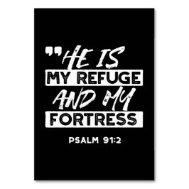 Psalm 91:2 – My Refuge and My Fortress Christian テーブルナンバー