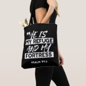 Psalm 91:2 – My Refuge and My Fortress Christian トートバッグ (クローズアップ)