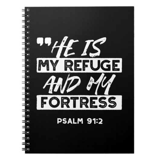 Psalm 91:2 – My Refuge and My Fortress Christian ノートブック (正面)